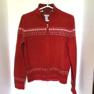 Bass 100% Lambswool Zip Cardigan Size M